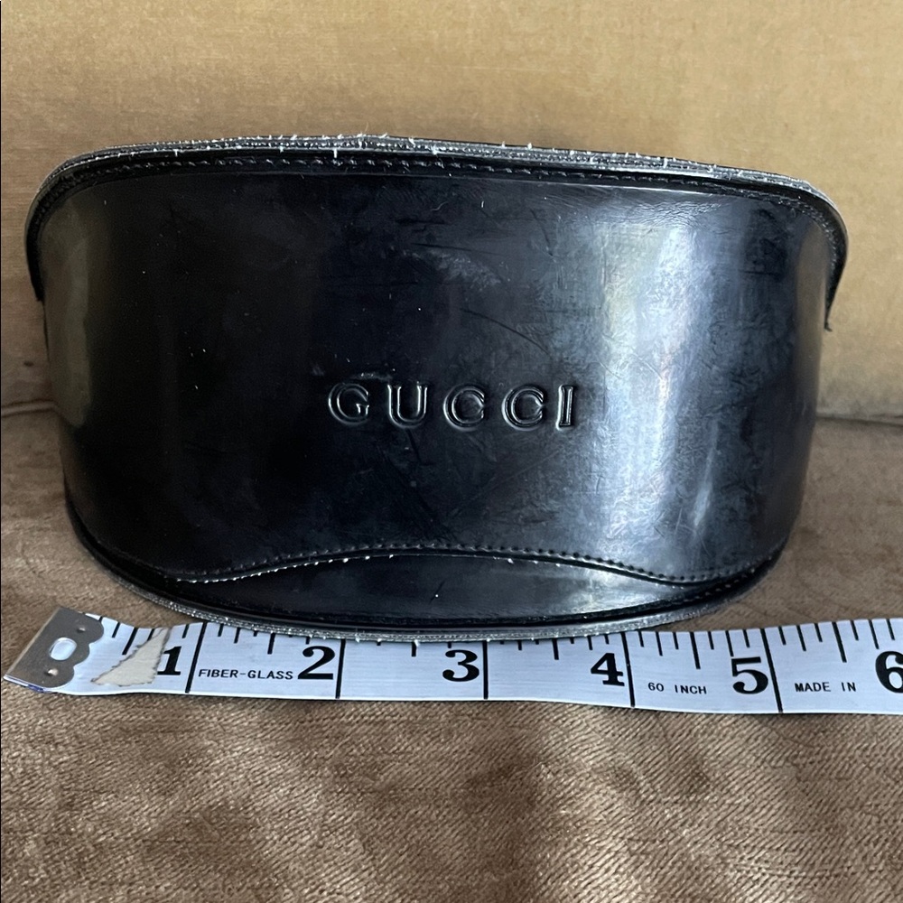 GUCCI black leather eyeglass case. O/S